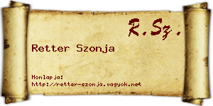 Retter Szonja névjegykártya